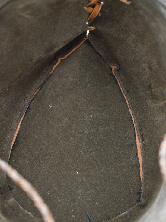 Handmade Tooled Leather Outback Hat Inlaid Woven Textile Fedora main image 2